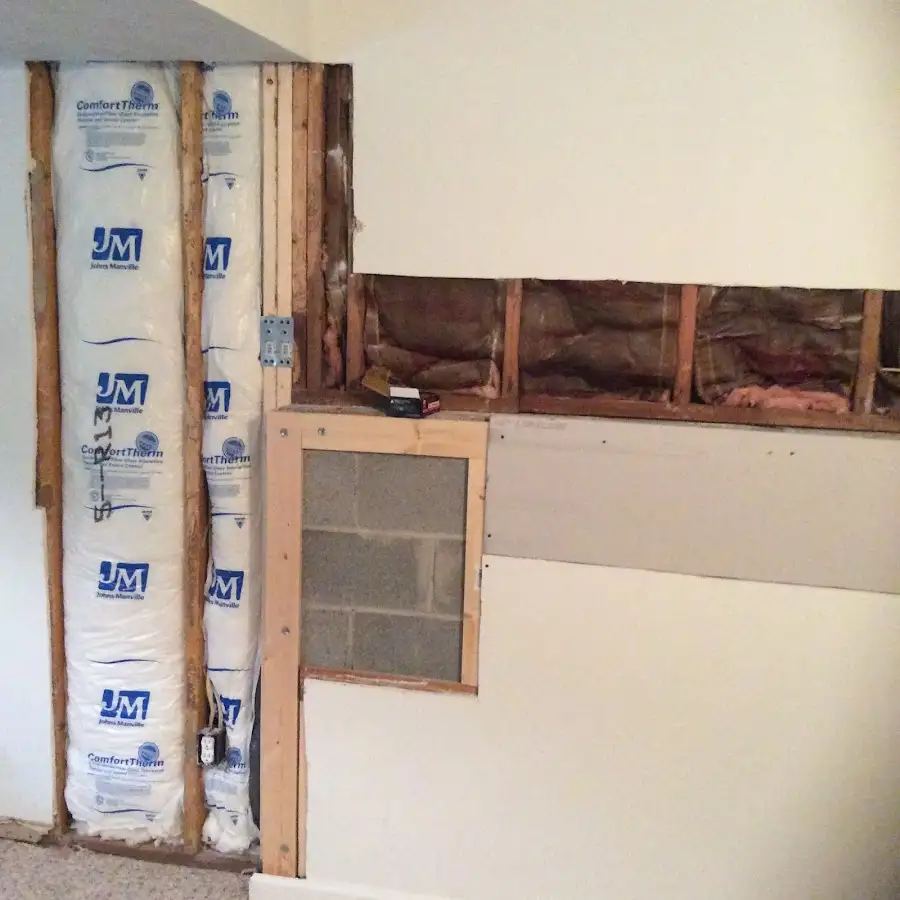 Wall insulation replacement during Structural Drying in Shirley